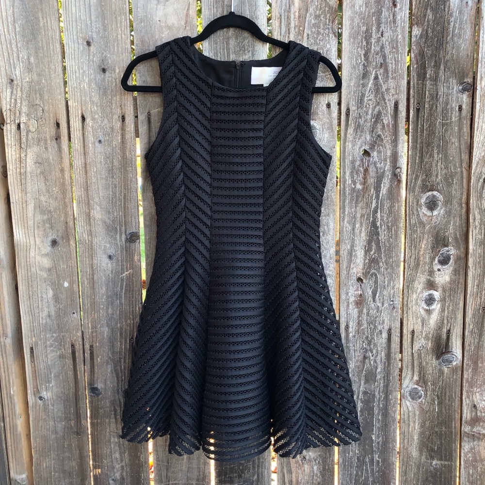 J.O.A. Black mesh mini fit and flare dress